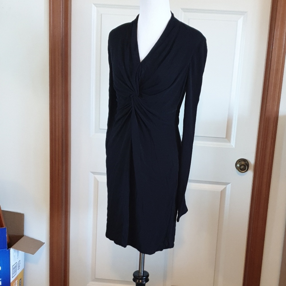 HALSTON HERITAGE little black dress knotted bust